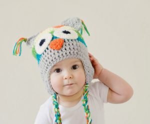 Crochet hat on baby