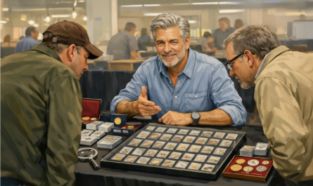 man selling coin collection