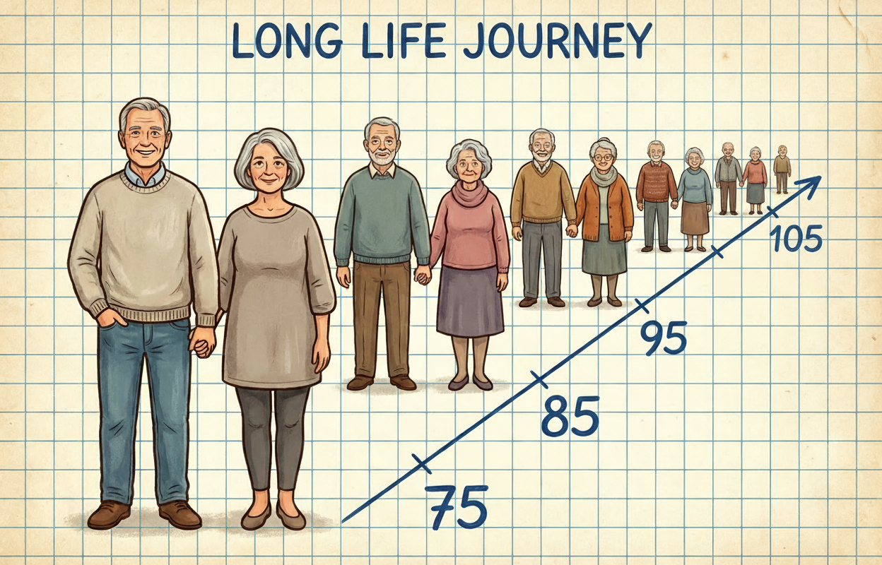 chart showing life expectancy of older Americans